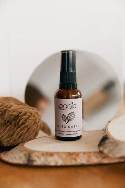 Naturalny olejek z maceratem kory dębu do masażu krocza i blizn po porodzie.